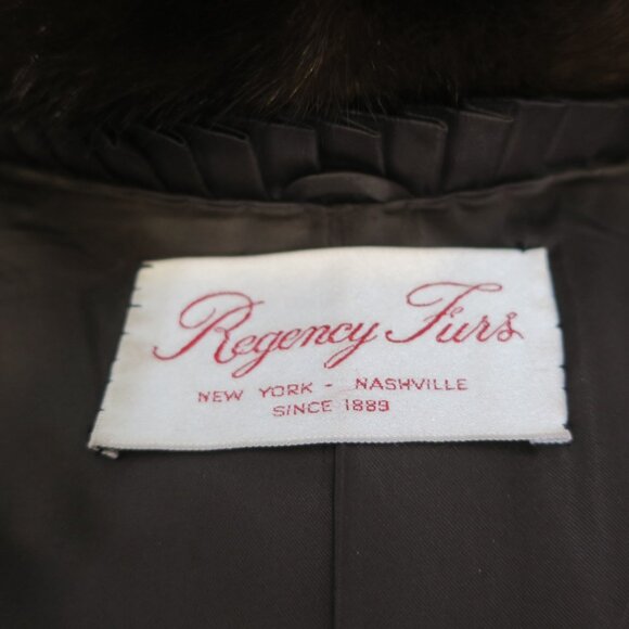 Vintage 60's Full Length Dark Brown Soft Mink Coat Regency Furs Women's 14 - Picture 6 of 8